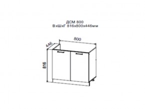 Шкаф нижний ДСМ800 под мойку в Невьянске - nevyansk.magazin-mebel74.ru | фото